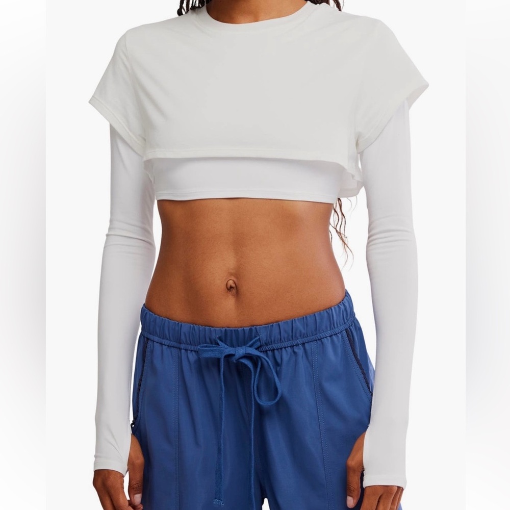 Free People Double Layered Crop Top NWT